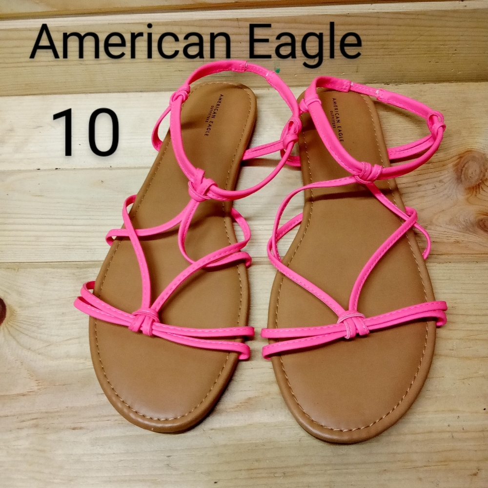 American Eagle Outfitters women's pink strappy sandals, size 10
